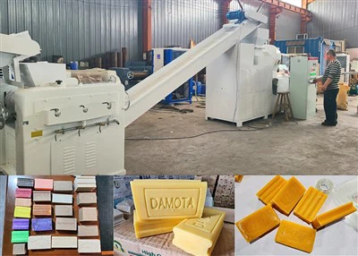 2000 kg/h skalbinių muilo apdailos linija